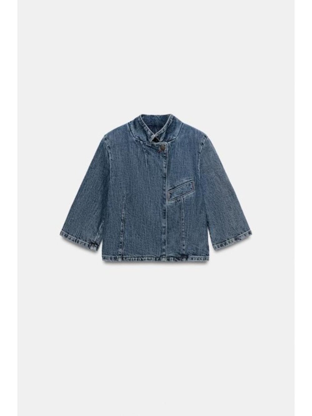 ZARA ZW COLLECTION CROPPED DENIM BLAZER 4001/058/407
